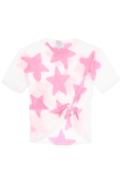 COLLINA STRADA COLLINA STRADA TIE DYE STAR T SHIRT WITH O RING DETAIL