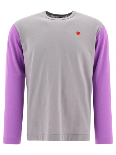 Comme Des Garçons Play "heart" T-shirt In Grey