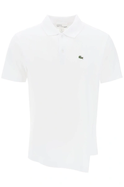 Comme Des Garçons Shirt X Lacoste Asymmetric Cotton Polo Shirt In White