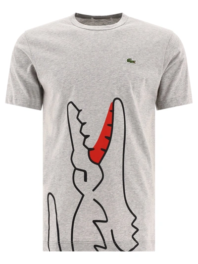 Comme Des Garçons Shirt X Lacoste Large Vertical Croc T-shirt In Grey