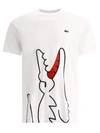 Max Mara Lacoste X Comme Des Garçons - Short Sleeve Printed Cotton T-shirt In Cacha