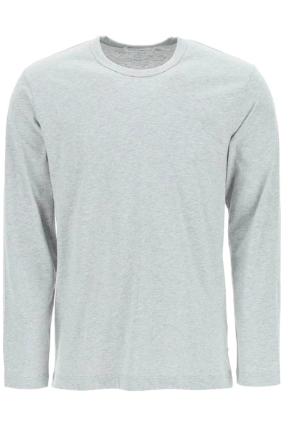 Comme Des Garçons Shirt Comme Des Garcons Shirt Long-sleeved T-shirt With Logo Print  Grey Cotton In Gray