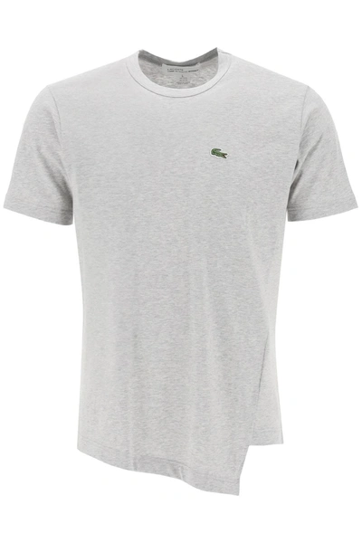 Comme Des Garçons Shirt X Lacoste Logo-patch Asymmetric T-shirt In Grey