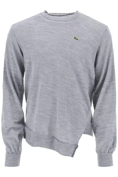 Comme Des Garçons Shirt X Lacoste Bias-cut Sweater In Grey