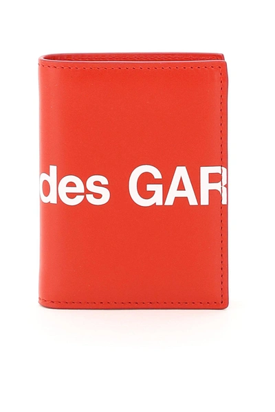Comme Des Garçons Comme Des Garcons Wallet Small Bifold Wallet With Huge Logo In Red