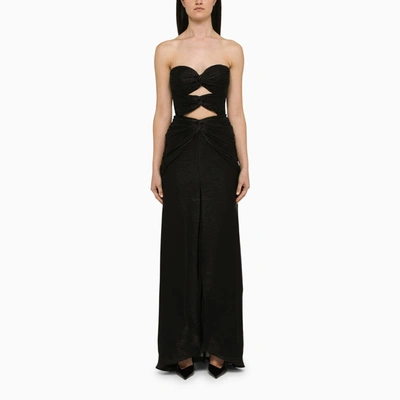 COSTARELLOS COSTARELLOS BRIGITTA BLACK LONG DRESS