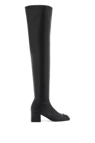 Courrèges Faux Leather High Boots In Black