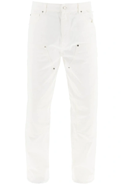 Darkpark John Relax Carpenter Denim Pants In White