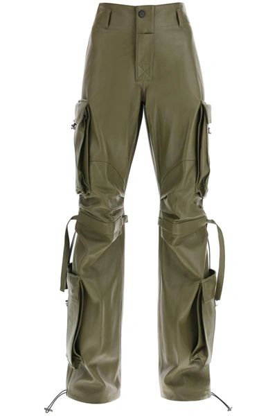 Darkpark Lilly Cargo Pants In Nappa Leather In Khaki
