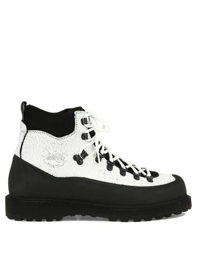 Diemme Everest Cracked-leather Hiking Boots In White