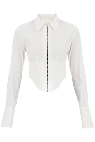 DION LEE DION LEE CROPPED SHIRT WITH UNDERBUST CORSET