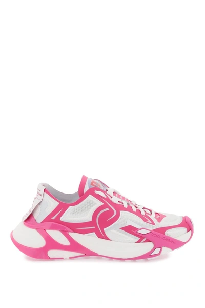 Dolce & Gabbana Fast Sneakers In White,pink