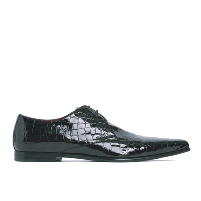 DOLCE & GABBANA DOLCE & GABBANA ACHILLE CROC EMBOSSED DERBY