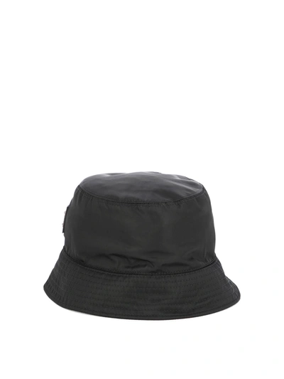 Dolce & Gabbana Bucket Hat With Logo Plaque In Nero