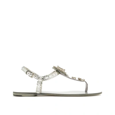 DOLCE & GABBANA DOLCE & GABBANA CRYSTAL LEATHER SANDALS