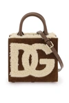 DOLCE & GABBANA DOLCE & GABBANA DG DAILY MINI SUEDE AND SHEARLING TOTE BAG