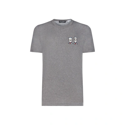 Dolce & Gabbana Dg Family Patch T-shirt In Gray