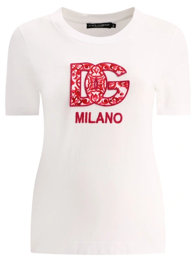 Dolce & Gabbana T-shirt Mit Logo-print In White