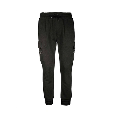 Dolce & Gabbana Gg Flora Jersey Trackpants In Black