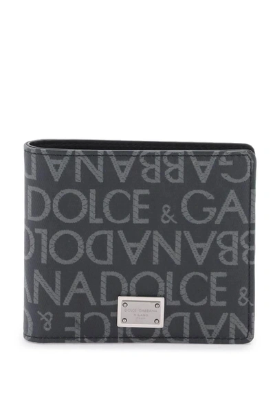 Dolce & Gabbana Logo Monogram Bifold Wallet In Gray
