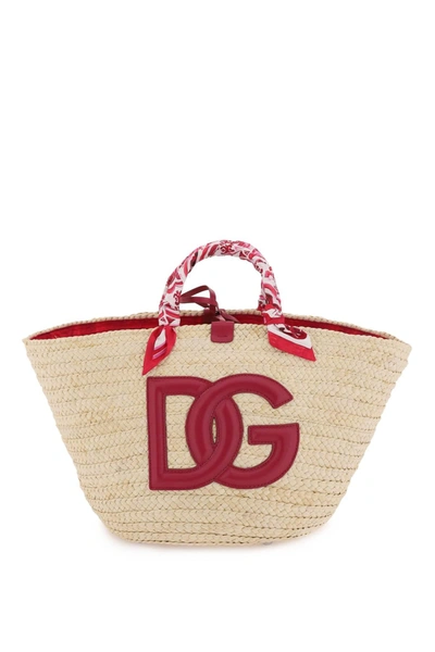 Dolce & Gabbana Kendra Large Straw Tote Bag In Multicolor
