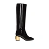 Dolce & Gabbana Black Patent Leather Vally High Boots Shoes