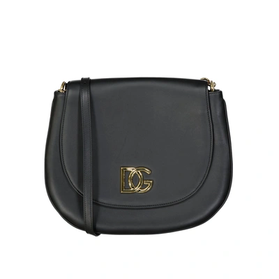 Dolce & Gabbana Leather Logo Bag In Burgundy