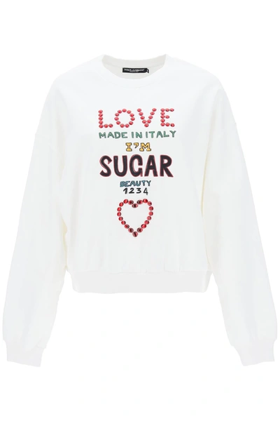 Dolce & Gabbana Lettering Print Oversized Sweatshirt In Multicolor