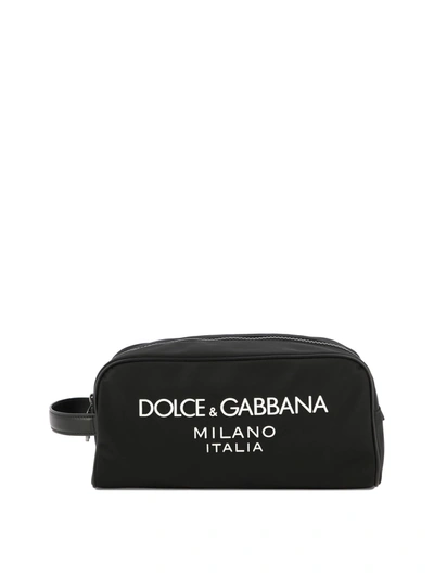 Dolce & Gabbana Necessaire With Logo In Black