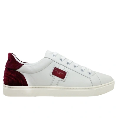 Dolce & Gabbana Logo Leather Sneakers Men In White