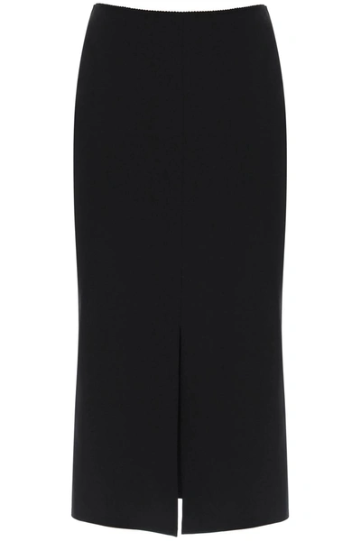 Dolce & Gabbana Milano-stitch Pencil Skirt In Black