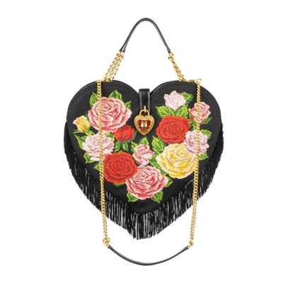 Dolce & Gabbana My Heart Crochet Bag In Black