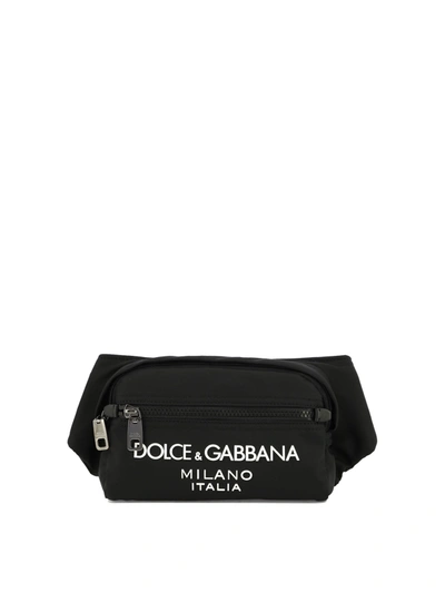 Dolce & Gabbana Logo Fanny Pack In White/black