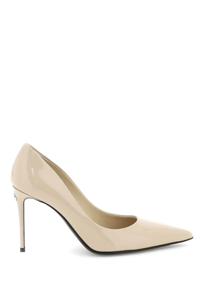 Dolce & Gabbana Patent Leather Pumps In Cappuccino