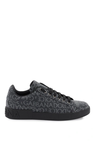 Dolce & Gabbana Black Logo Jacquard Sneakers