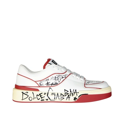 DOLCE & GABBANA DOLCE & GABBANA PRINTED LEATHER SNEAKERS