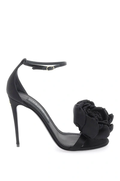 Dolce & Gabbana Keira Sandals In Satin In Black