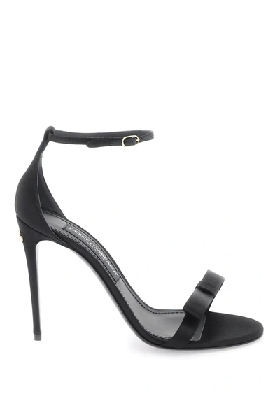 Dolce & Gabbana Satin Sandals In Black