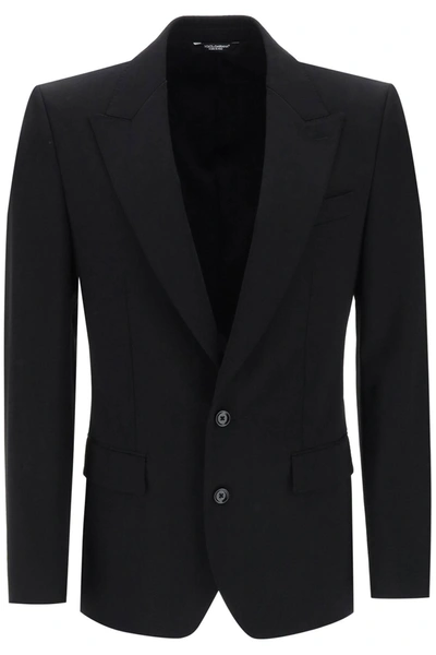 Dolce & Gabbana Virgin Wool Blend Single-breast Jacket In Black