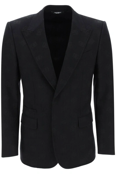 Dolce & Gabbana Sicilia Single-breasted Monogram Jacket In Multicolor