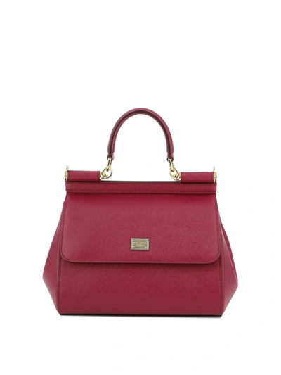 Dolce & Gabbana Fuchsia Small Sicily Handbag For Women In Pink