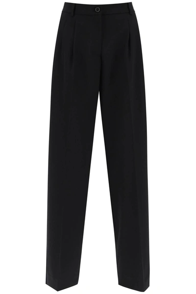 Dolce & Gabbana Twill Flared Pants In Black