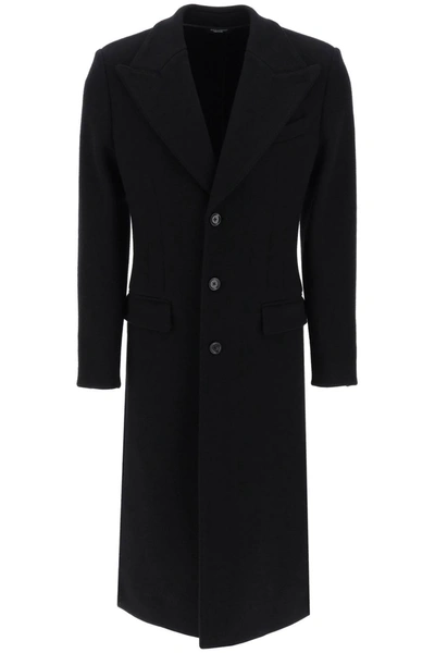 Dolce & Gabbana Deconstructed Single-breasted Coat In Black