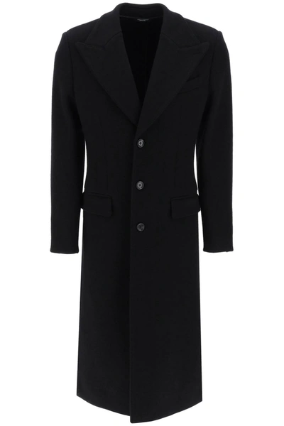 DOLCE & GABBANA DOLCE & GABBANA TECHNO WOOL DECONSTRUCTED COAT