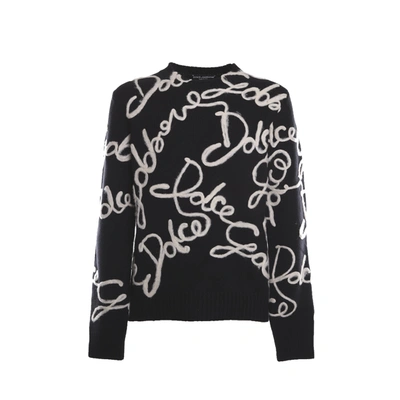 DOLCE & GABBANA DOLCE & GABBANA WOOL AND C MERE LOGO SWEATER