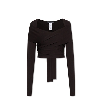 Dolce & Gabbana Jersey Milano Rib Shrug In Black