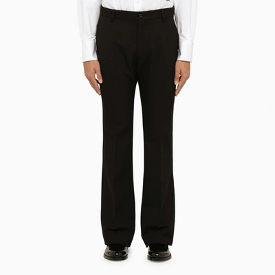 Dolce & Gabbana Stripe Detail Tailored Trousers In Black