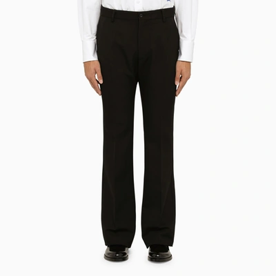 Dolce & Gabbana Stripe Detail Tailored Trousers In Marrone Scuro