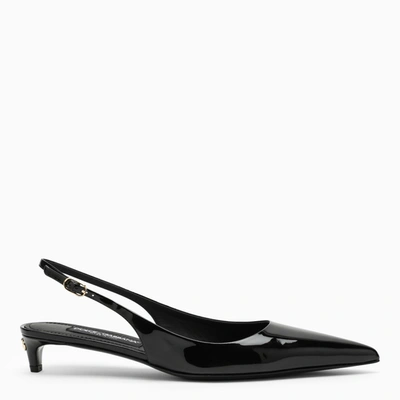 Dolce & Gabbana Low Black Patent Leather Slingback