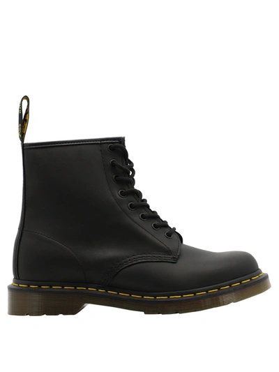 Dr. Martens "1460" Military Boots In Black Smooth